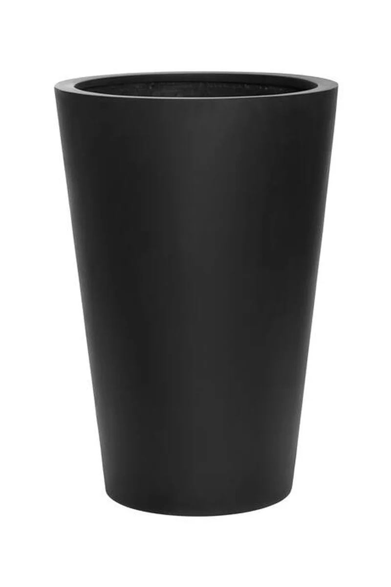 Hoher Pflanzkübel Belle Schwarz aus Fiberstone