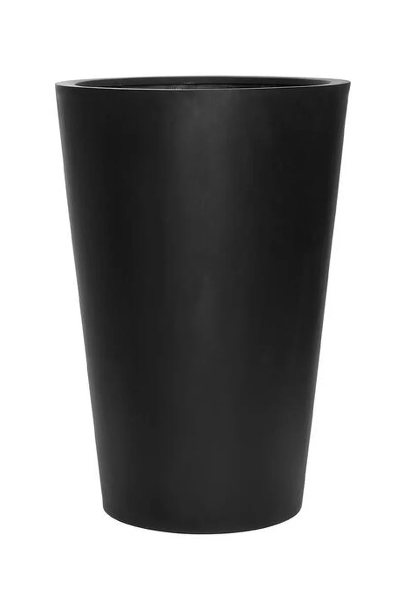 Hoher Pflanzkübel Belle Schwarz aus Fiberstone