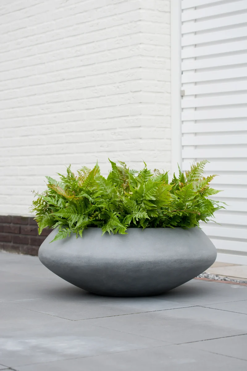 Pflanzschale Tara Grau aus robustem Fiberstone