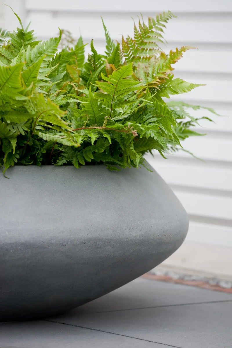 Pflanzschale Tara Grau aus robustem Fiberstone