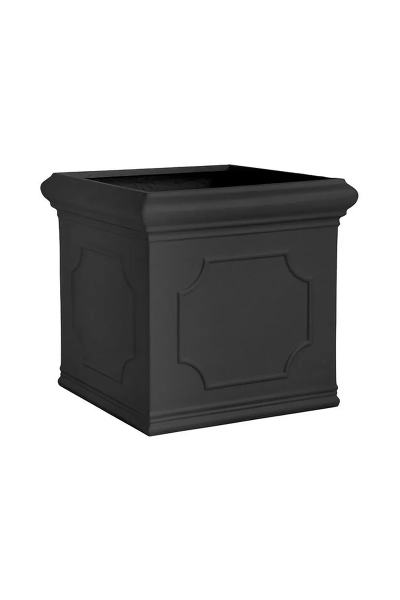 Großer, eckiger Pflanzkübel Jumbo Classic Schwarz mit Bordüre