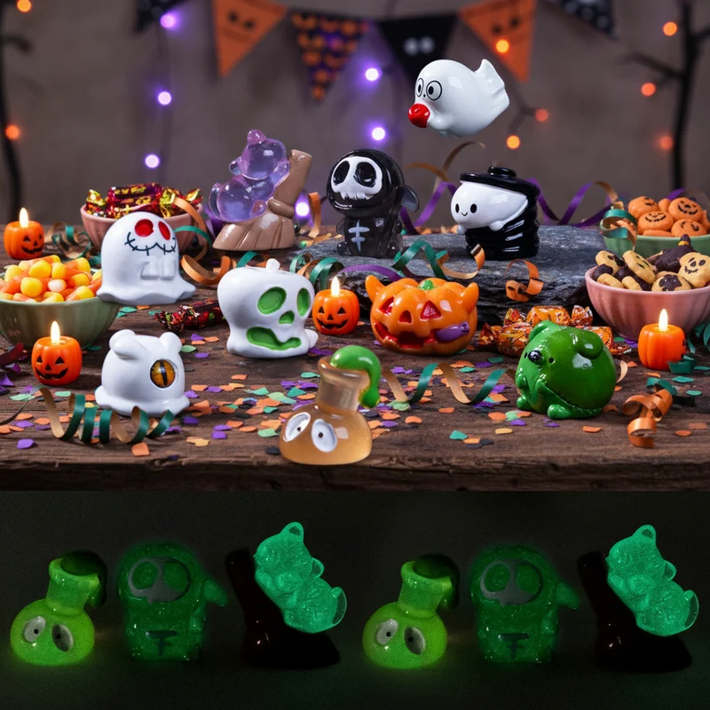 Halloween spooky crew - 10 pcs - Miniature figurines - 1-3 cm - Halloween terrarium decoration