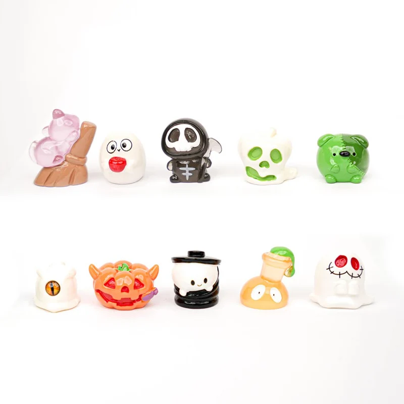 Halloween spooky crew - 10 pcs - Miniature figurines - 1-3 cm - Halloween terrarium decoration