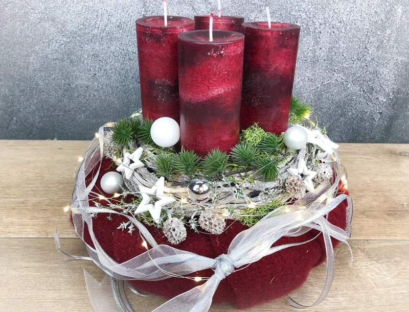 Adventskranz rund klassisch – mehrjährig handgefertigt langlebig festl