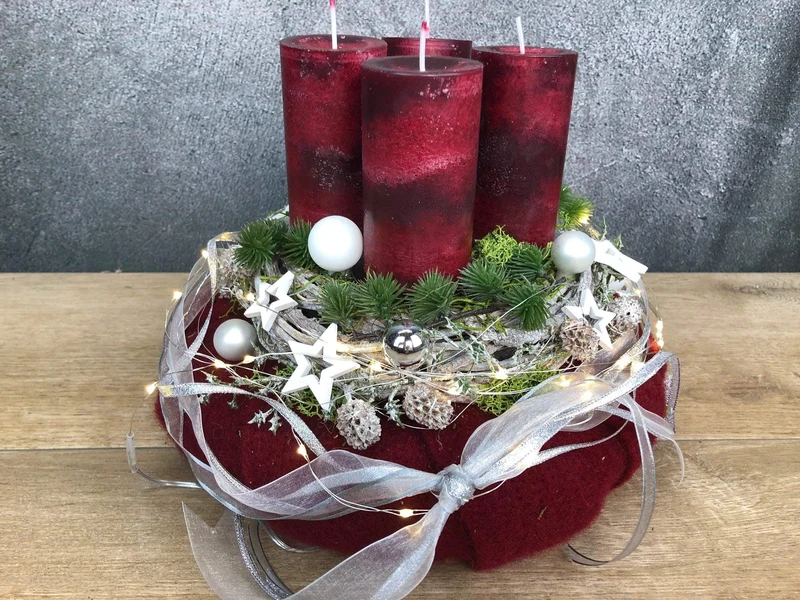 Adventskranz rund klassisch – mehrjährig handgefertigt langlebig festl