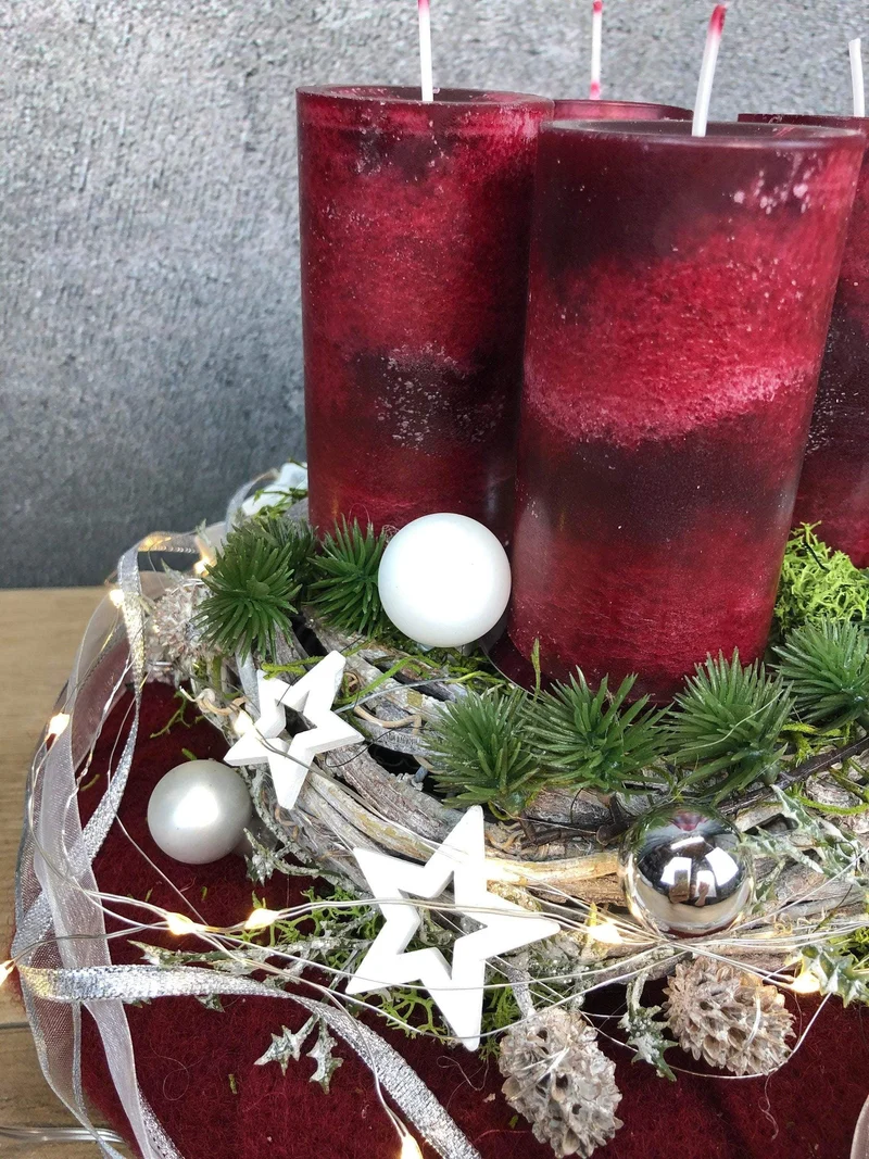 Adventskranz rund klassisch – mehrjährig handgefertigt langlebig festl