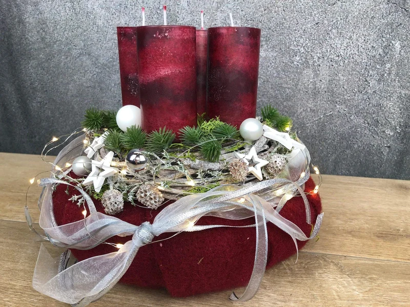 Adventskranz rund klassisch – mehrjährig handgefertigt langlebig festl
