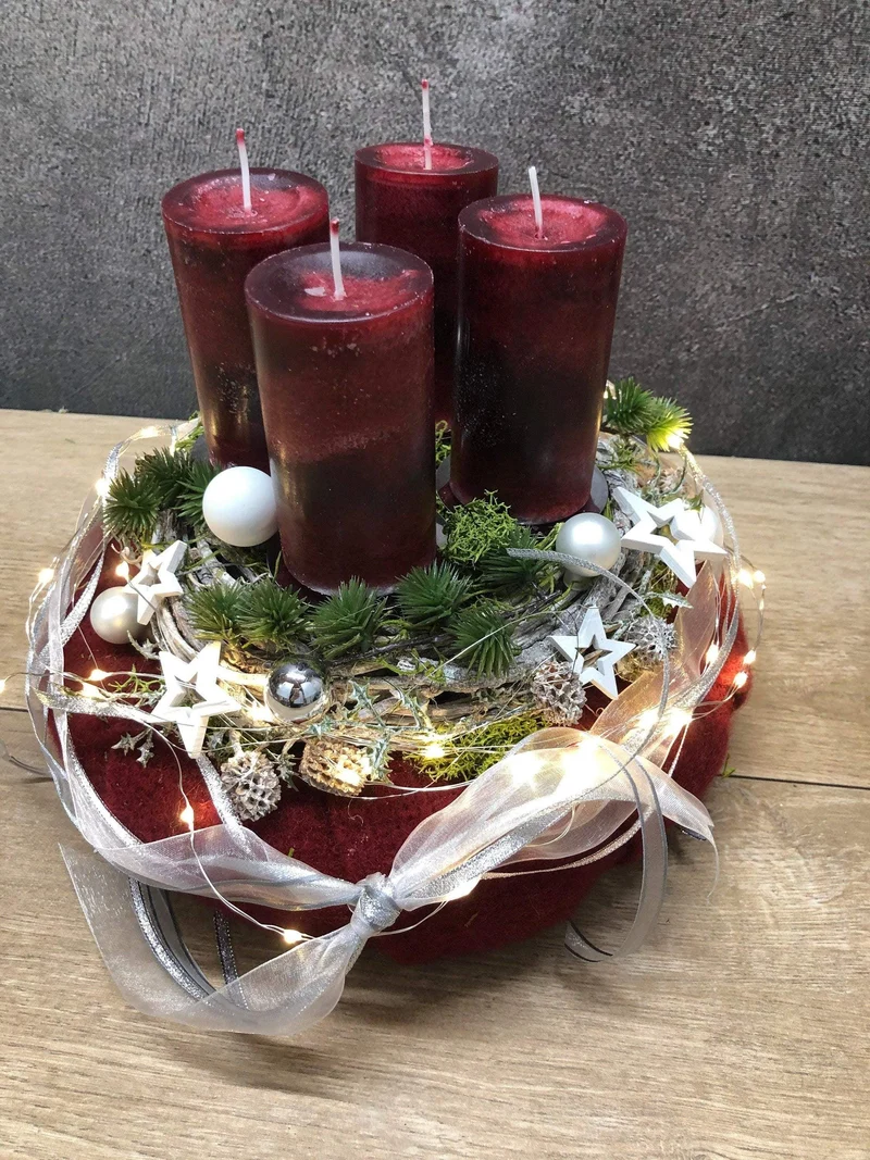 Adventskranz rund klassisch – mehrjährig handgefertigt langlebig festl