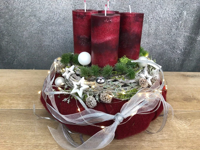 Adventskranz rund klassisch – mehrjährig handgefertigt langlebig festl