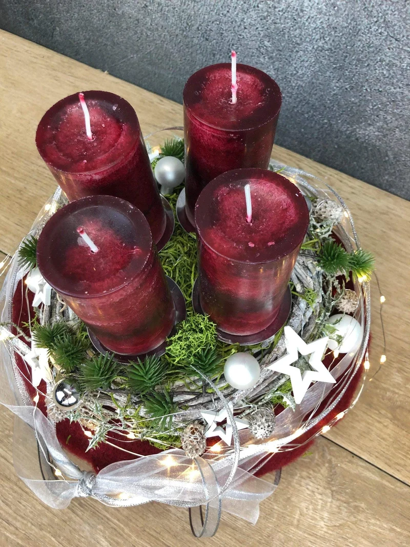 Adventskranz rund klassisch – mehrjährig handgefertigt langlebig festl