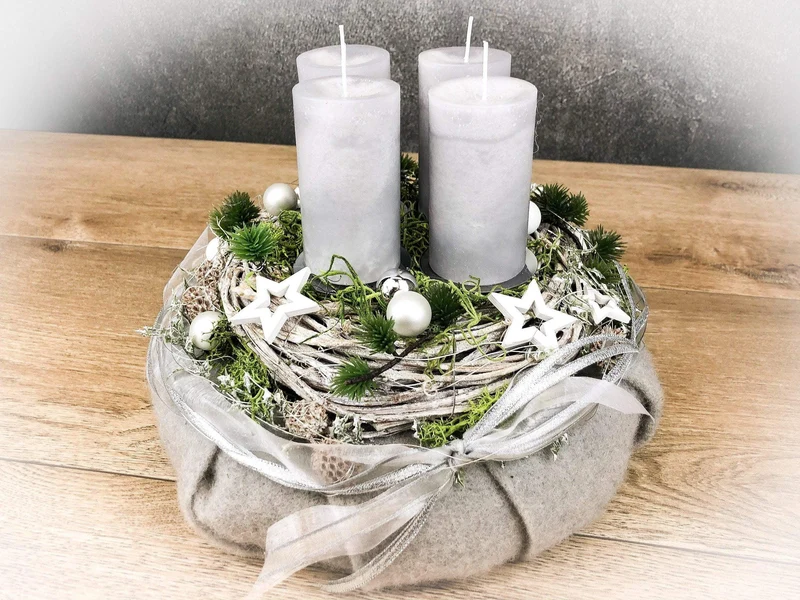 Adventskranz rund klassisch – mehrjährig handgefertigt langlebig festl