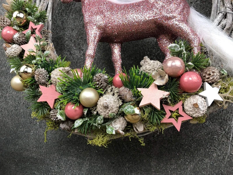 Weihnachtskranz Einhorn – Türkranz Weihnachten handgefertigt