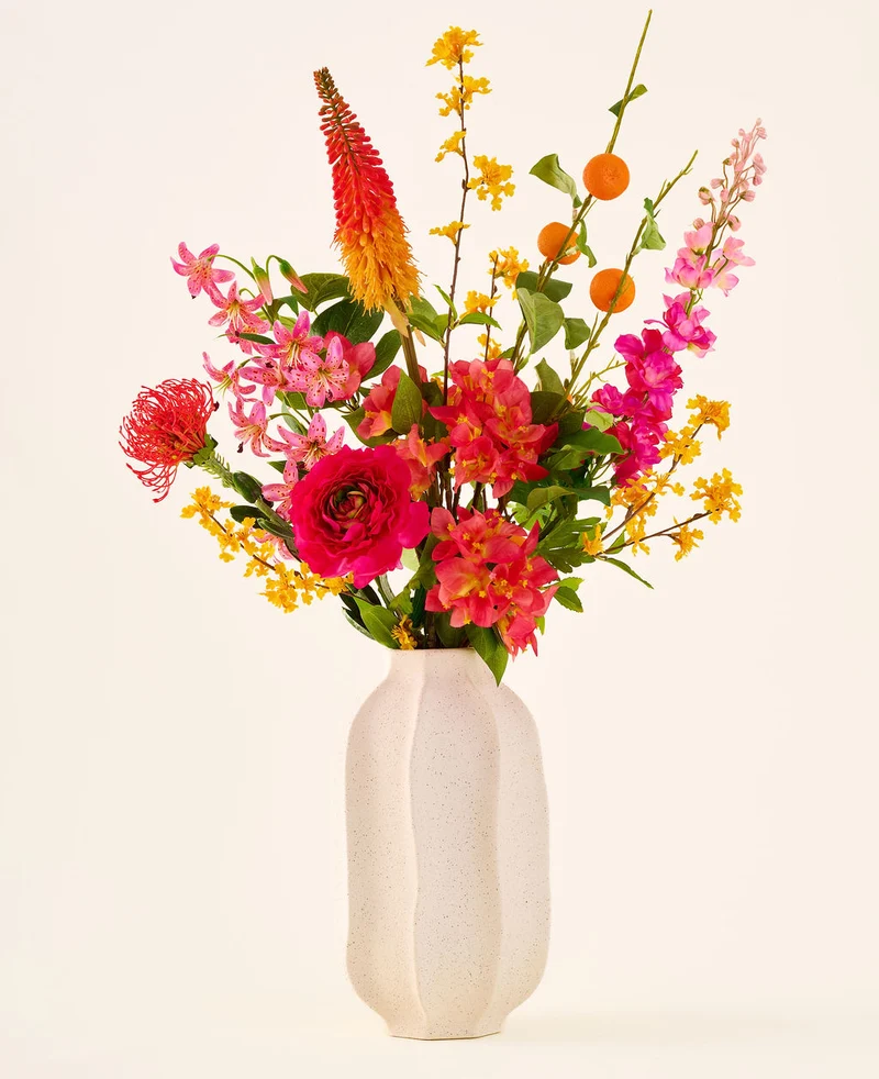 Zijden kunstbloemen boeket Summer Blush