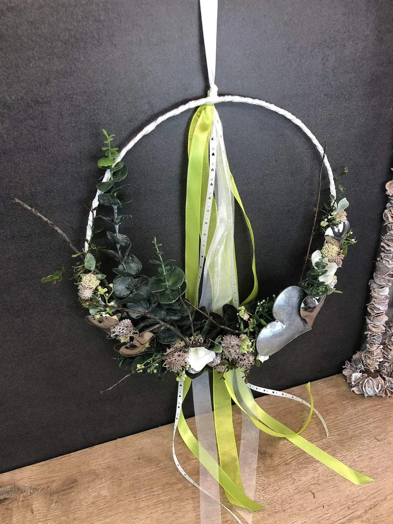 Türkranz Seidenblumen ganzjährig – Haustürdekoration elegant