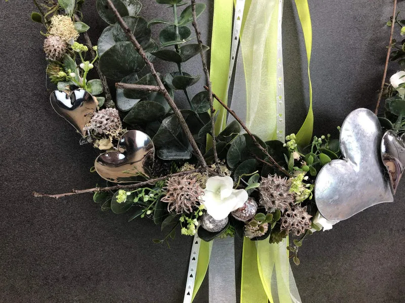 Türkranz Seidenblumen ganzjährig – Haustürdekoration elegant