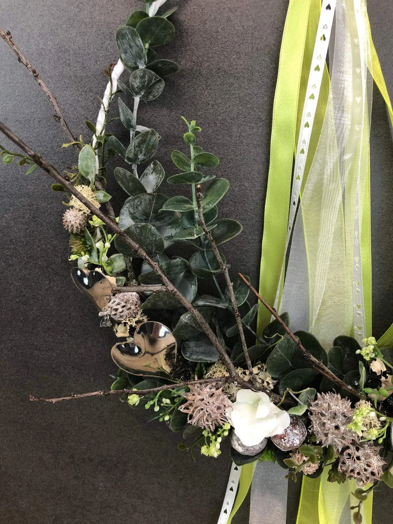 Türkranz Seidenblumen ganzjährig – Haustürdekoration elegant