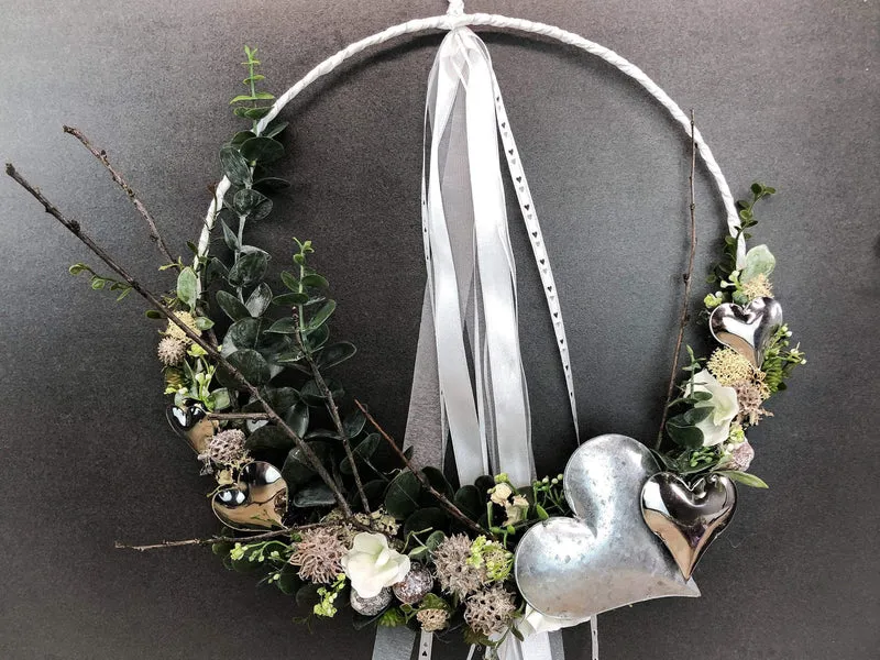 Türkranz Seidenblumen ganzjährig – Haustürdekoration elegant