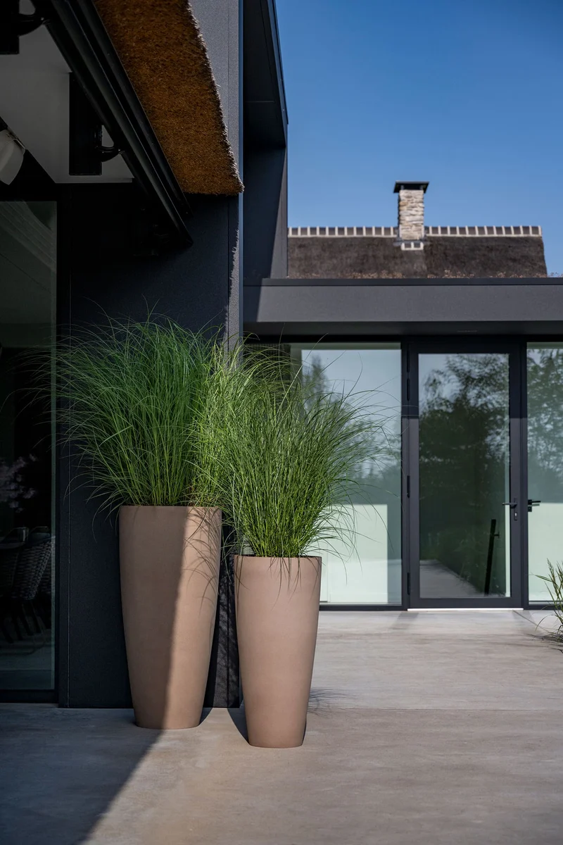 Pflanzkübel Dax Taupe, Bodenvase mit Zwischenboden