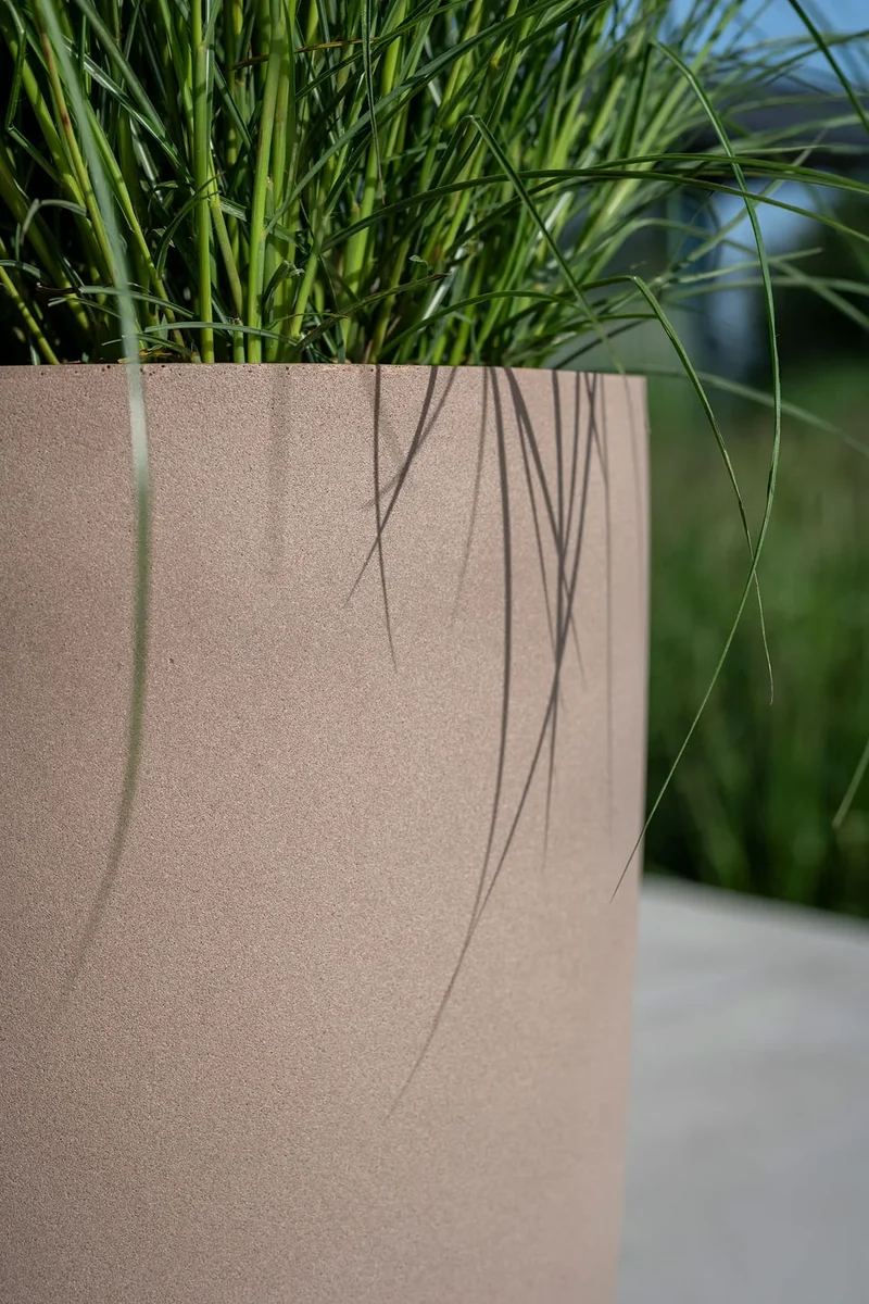Pflanzkübel Dax Taupe, Bodenvase mit Zwischenboden