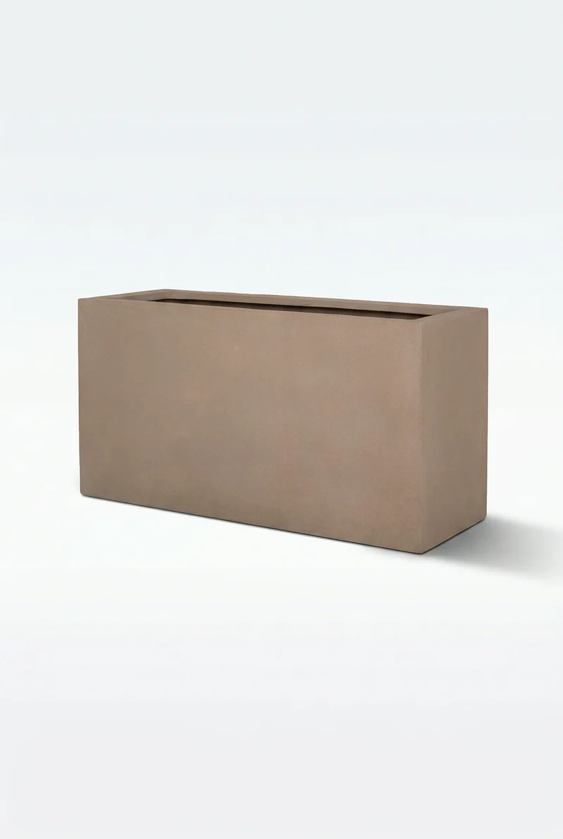 Rechteckiger Pflanzkübel Jort Taupe aus Fiberstone