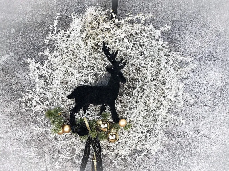 Türkranz Weihnachten Hirsch Zapfen – Wunschfarbe Tanne