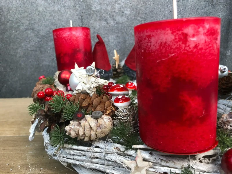 Runder Adventskranz – handgefertigt mehrjährig wiederverwendbar gemütl