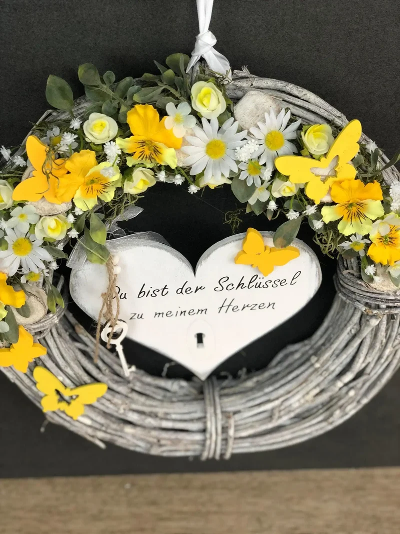 Türkranz Herbst natürlich 35cm – Türdeko Seidenblumen stilvoll