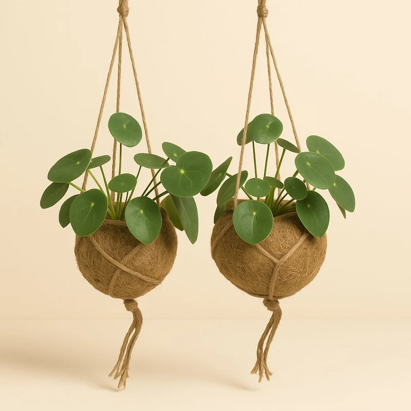 2x Kokodama Pilea Peperomiodes - 20cm