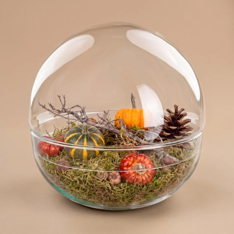 Autumn terrarium Dome XL Ø 28cm ↑ 28cm + Medium deco kit