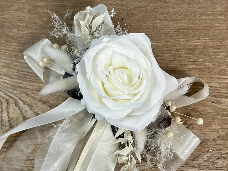 Brautauto Schleifen 2er Set Hochzeit – Seidenblumen langlebig
