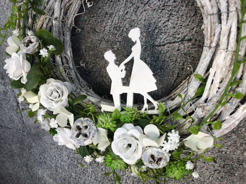 Türkranz Hochzeit Schleierkraut – Türdeko romantisch & handgefertigt
