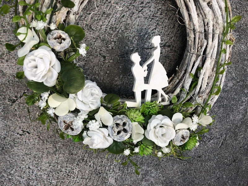 Türkranz Hochzeit Schleierkraut – Türdeko romantisch & handgefertigt