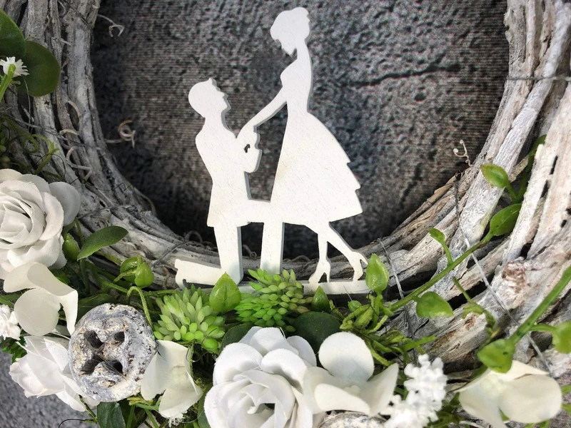 Türkranz Hochzeit Schleierkraut – Türdeko romantisch & handgefertigt