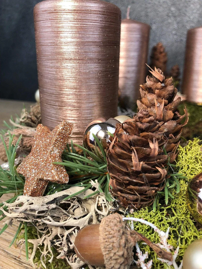 Adventskranz mit Vogel-Detail – rund handgefertigt langlebig