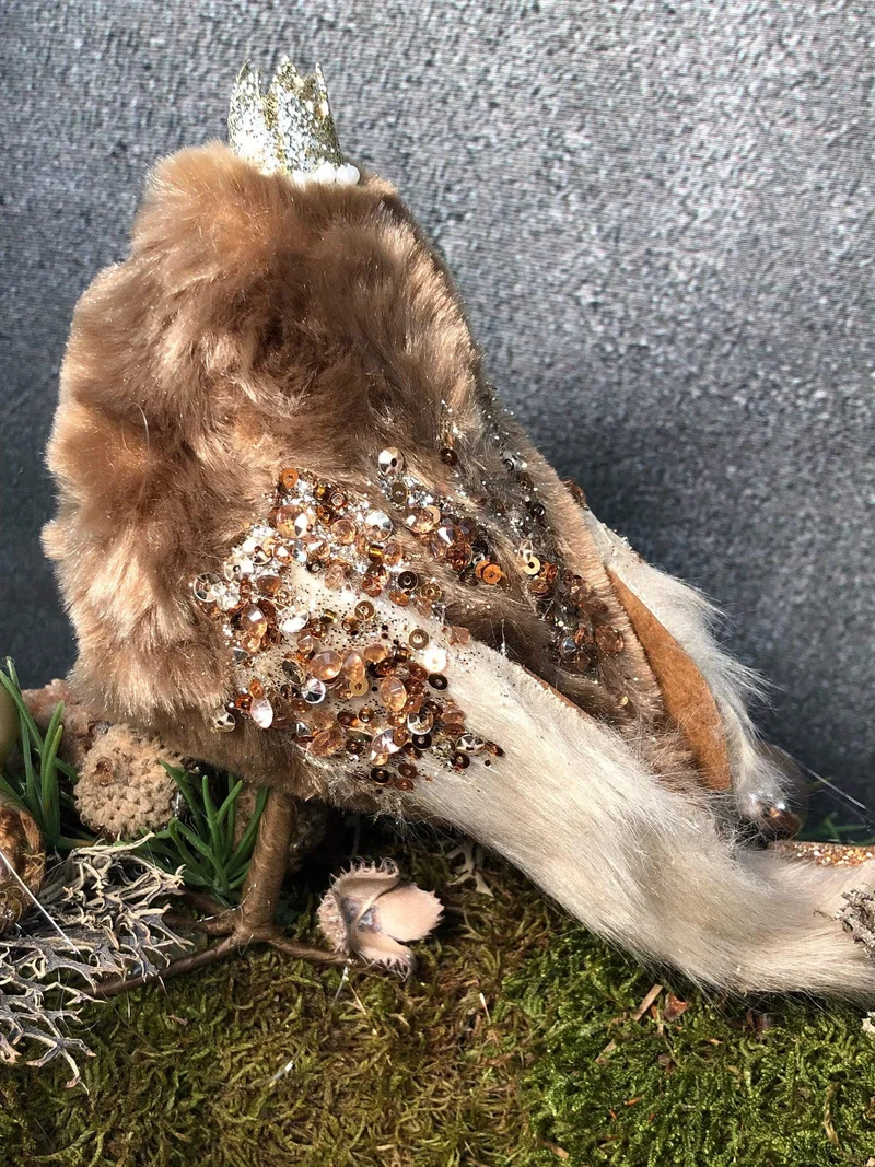 Adventskranz mit Vogel-Detail – rund handgefertigt langlebig