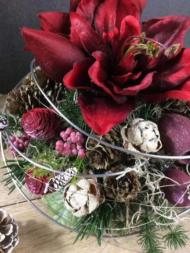 Grabgesteck mit Rose – langlebiger Grabschmuck Seidenblumen