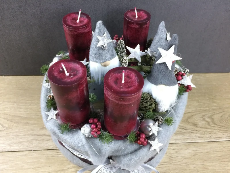 Runder Adventskranz 25cm Wichtel – stilvoll mehrjährig