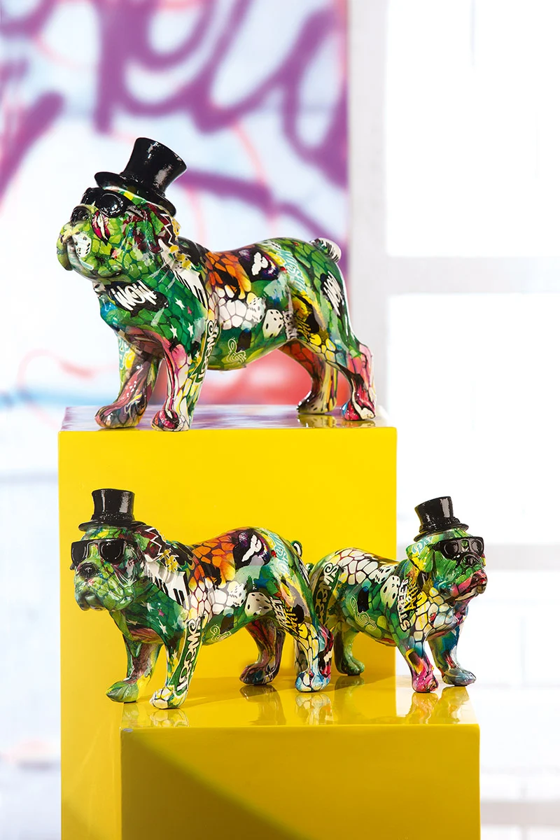 Figur Bulldogge „Street Art“ H:24cm