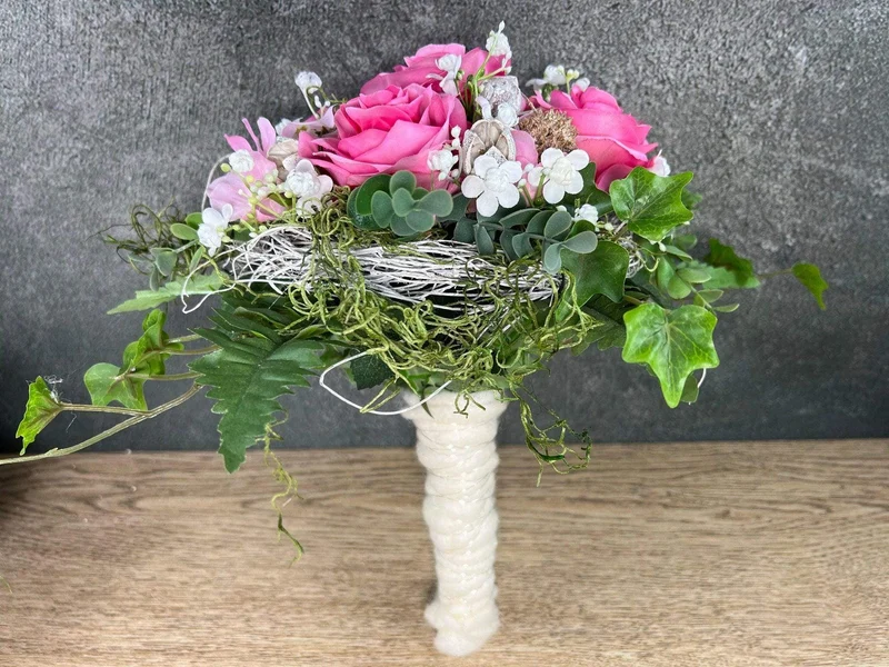 Grabgesteck mit Hortensie – Seidenblumen Grabschmuck