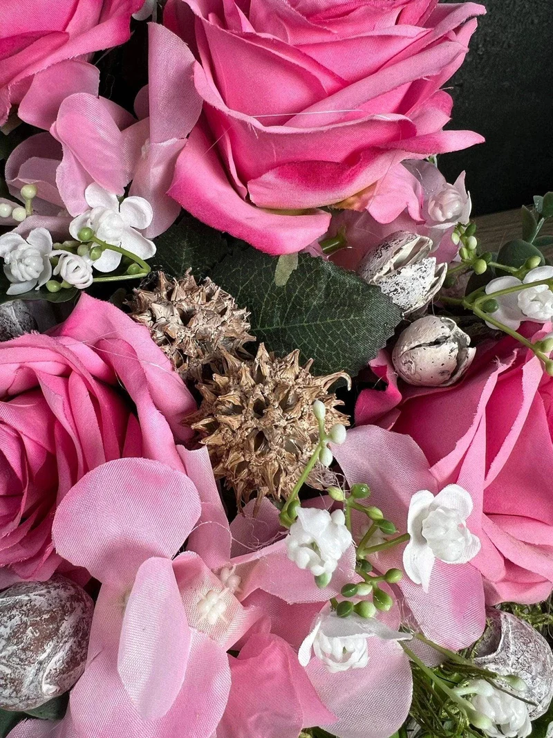 Grabgesteck mit Hortensie – Seidenblumen Grabschmuck