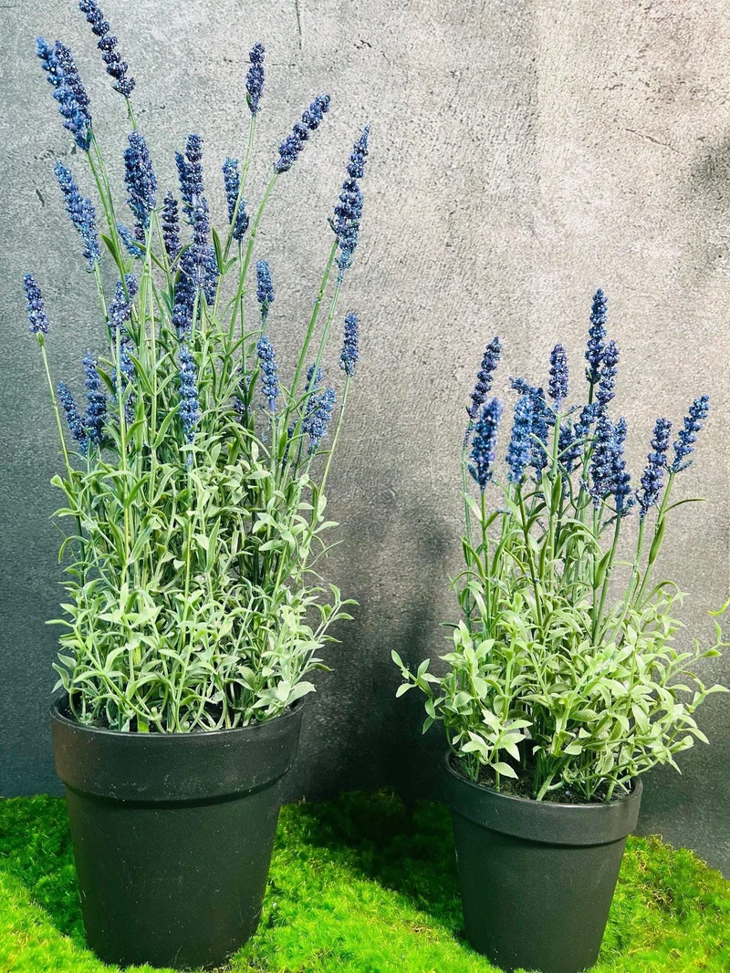 Künstlicher Lavendel Seidenblumen – Lavendelbusch im Topf langlebig