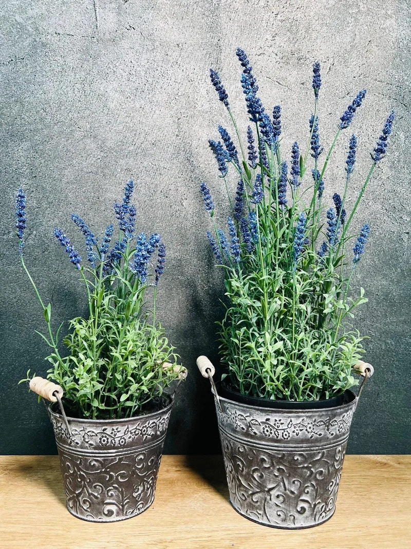 Künstlicher Lavendel Seidenblumen – Lavendelbusch im Topf langlebig