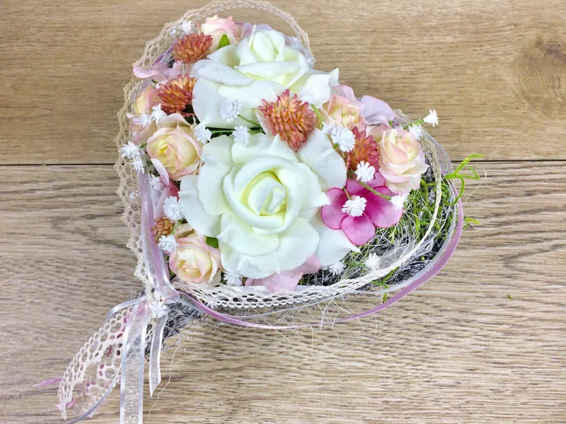 Grabherz Hortensie – Grabschmuck Seidenblumen langlebig