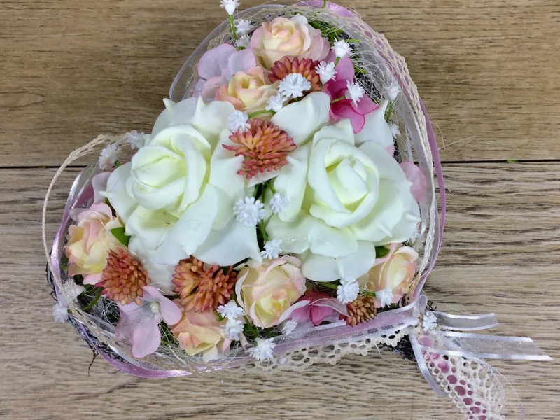 Grabherz Hortensie – Grabschmuck Seidenblumen langlebig