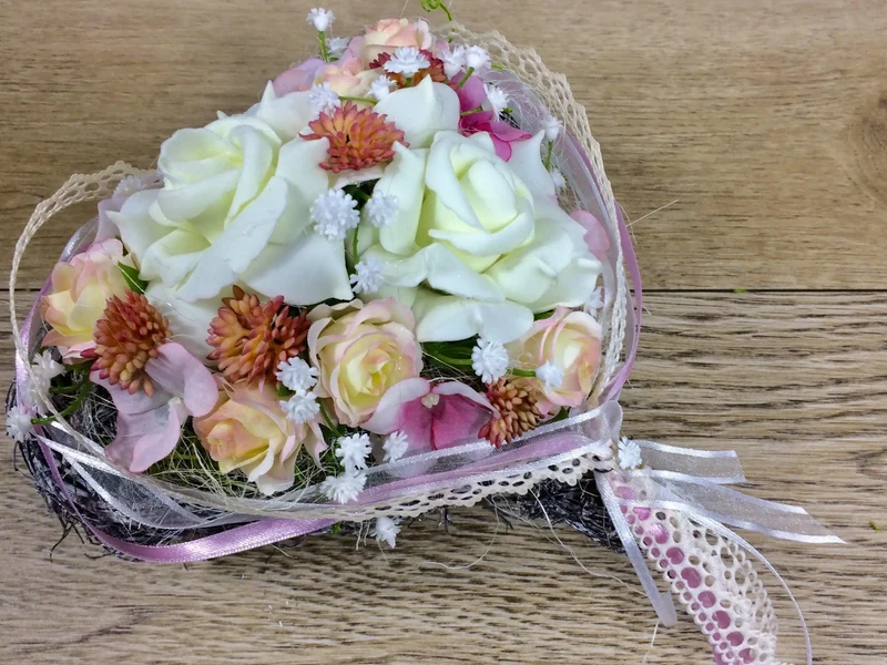 Grabherz Hortensie – Grabschmuck Seidenblumen langlebig