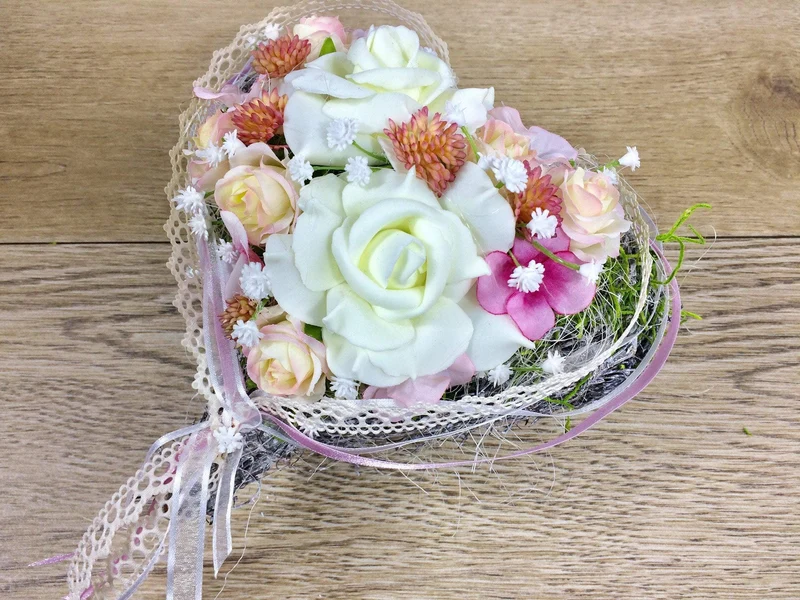 Grabherz Hortensie – Grabschmuck Seidenblumen langlebig