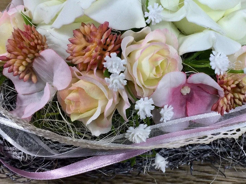 Grabherz Hortensie – Grabschmuck Seidenblumen langlebig