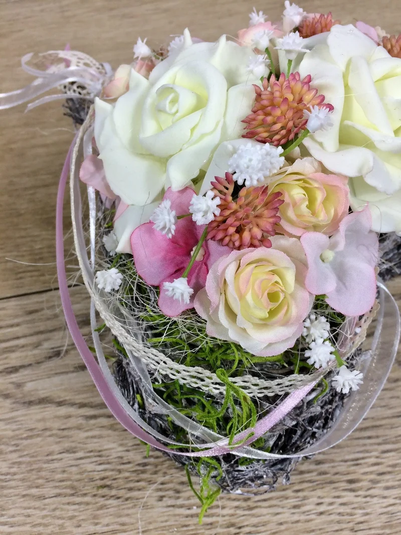 Grabherz Hortensie – Grabschmuck Seidenblumen langlebig