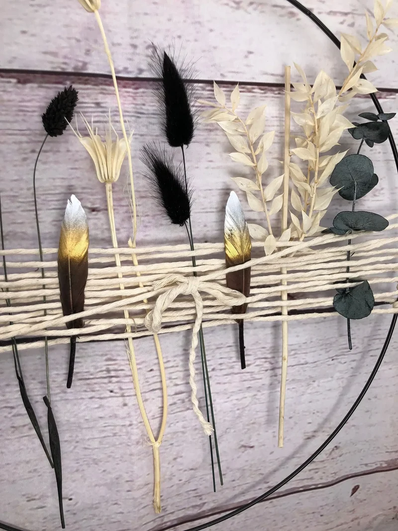Eukalyptus Trockenblumen Girlande – Fensterdeko handgefertigt – handge