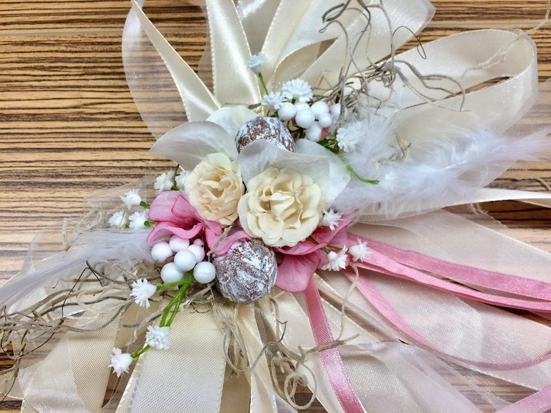 Autoschleifen Hochzeit Seidenblumen Set – Brautauto handgefertigt
